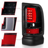 ANZO 1994-2001 Dodge Ram 1500 LED Taillights Plank Style Black w/Clear Lens ANZO Tail Lights  AXOPROS