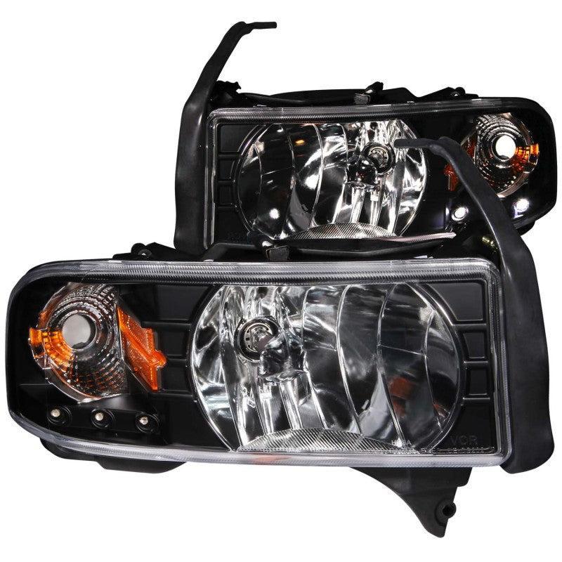 ANZO 1994-2001 Dodge Ram Crystal Headlights Black w/ LED ANZO Headlights  AXOPROS