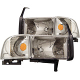 ANZO 1994-2001 Dodge Ram Crystal Headlights Chrome ANZO Headlights  AXOPROS