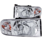 ANZO 1994-2001 Dodge Ram Crystal Headlights Chrome w/ LED ANZO Headlights  AXOPROS