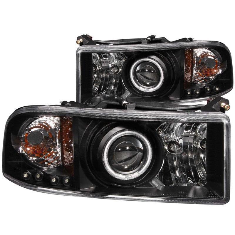 ANZO 1994-2001 Dodge Ram Projector Headlights w/ Halo Black ANZO Headlights  AXOPROS