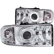 ANZO 1994-2001 Dodge Ram Projector Headlights w/ Halo Chrome ANZO Headlights  AXOPROS