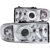 ANZO 1994-2001 Dodge Ram Projector Headlights w/ Halo Chrome ANZO Headlights  AXOPROS