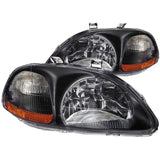 ANZO 1996-1998 Honda Civic Crystal Headlights Black ANZO Headlights  AXOPROS