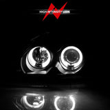 ANZO 1996-1998 Honda Civic Projector Headlights w/ Halo Black ANZO Headlights  AXOPROS