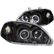 ANZO 1996-1998 Honda Civic Projector Headlights w/ Halo Black ANZO Headlights  AXOPROS