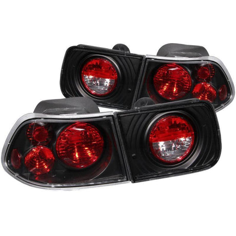 ANZO 1996-2000 Honda Civic Coupe Taillights Black ANZO Tail Lights  AXOPROS