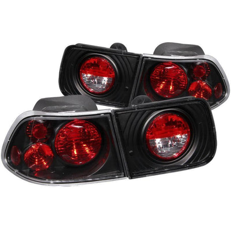 ANZO 1996-2000 Honda Civic Coupe Taillights Black ANZO Tail Lights  AXOPROS