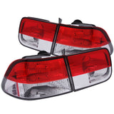 ANZO 1996-2000 Honda Civic Taillights Red/Clear ANZO Tail Lights  AXOPROS