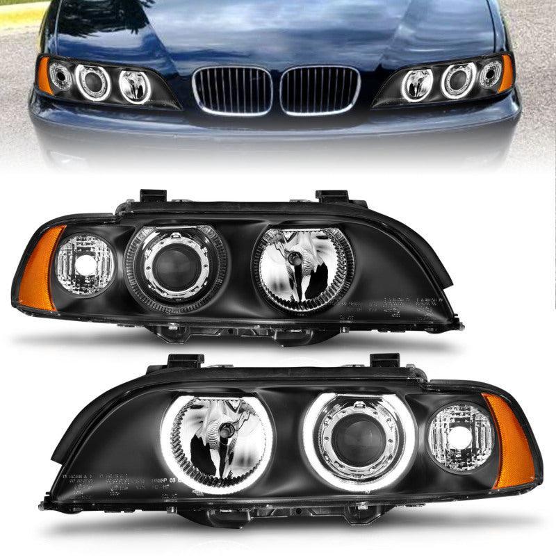 ANZO 1997-2001 BMW 5 Series Projector Headlights w/ Halo Black ANZO Headlights  AXOPROS