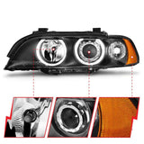 ANZO 1997-2001 BMW 5 Series Projector Headlights w/ Halo Black ANZO Headlights  AXOPROS
