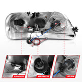 ANZO 1997-2003 Ford F-150 Projector Headlights w/ Light Bar Black Housing ANZO Headlights  AXOPROS