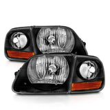 ANZO 1997-2003 Ford F150 Crystal Headlight Black w/ Parking Light ANZO Headlights  AXOPROS