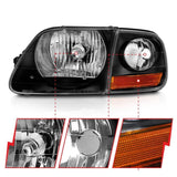 ANZO 1997-2003 Ford F150 Crystal Headlight Black w/ Parking Light ANZO Headlights  AXOPROS