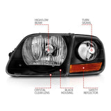 ANZO 1997-2003 Ford F150 Crystal Headlight Black w/ Parking Light ANZO Headlights  AXOPROS