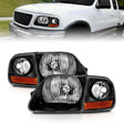ANZO 1997-2003 Ford F150 Crystal Headlight Black w/ Parking Light ANZO Headlights  AXOPROS