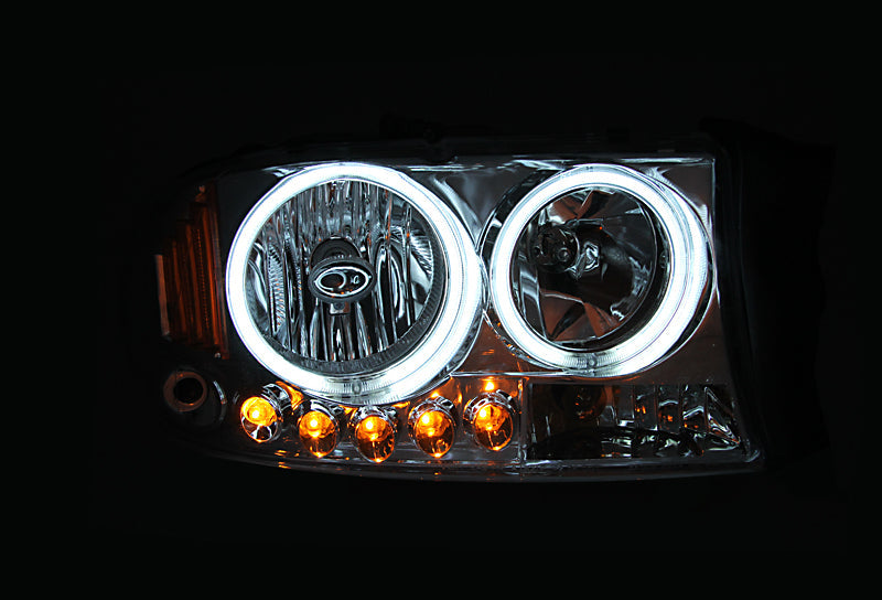 ANZO 1997-2004 Dodge Dakota Projector Headlights w/ Halo Black 1 pc ANZO Headlights  AXOPROS