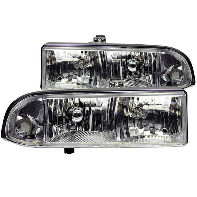 ANZO 1998-2005 Chevrolet S-10 Crystal Headlights Chrome ANZO Headlights  AXOPROS