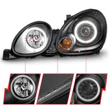 ANZO 1998-2005 Lexus Gs300 Projector Headlights w/ Halo Black ANZO Headlights  AXOPROS