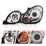 ANZO 1998-2005 Lexus Gs300 Projector Headlights w/ Halo Chrome ANZO Headlights  AXOPROS