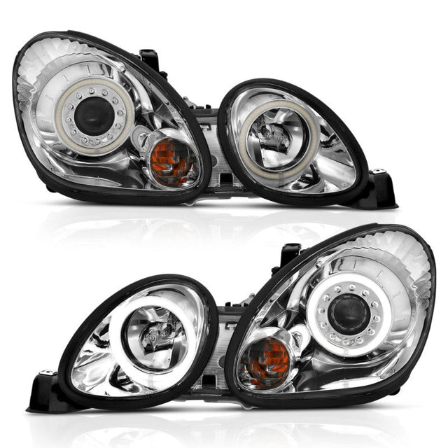 ANZO 1998-2005 Lexus Gs300 Projector Headlights w/ Halo Chrome ANZO Headlights  AXOPROS