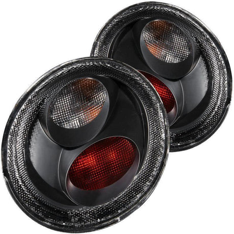 ANZO 1998-2005 Volkswagen Beetle Taillights Black ANZO Tail Lights  AXOPROS