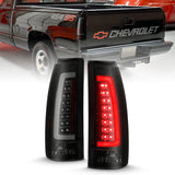 ANZO 1999-2000 Cadillac Escalade LED Taillights Black Housing Smoke Lens Pair ANZO Tail Lights  AXOPROS