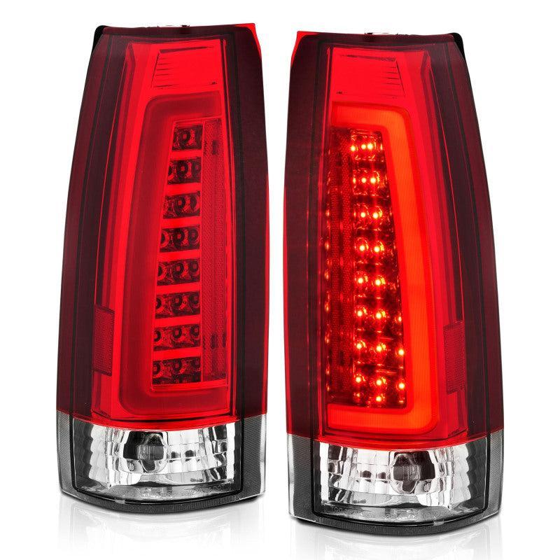 ANZO 1999-2000 Cadillac Escalade LED Taillights Chrome Housing Red/Clear Lens Pair ANZO Tail Lights  AXOPROS