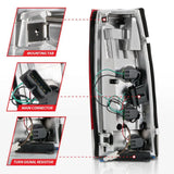 ANZO 1999-2000 Cadillac Escalade LED Taillights Chrome Housing Red/Clear Lens Pair ANZO Tail Lights  AXOPROS