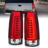 ANZO 1999-2000 Cadillac Escalade LED Taillights Chrome Housing Red/Clear Lens Pair ANZO Tail Lights  AXOPROS