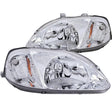 ANZO 1999-2000 Honda Civic Crystal Headlights Chrome ANZO Headlights  AXOPROS