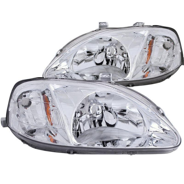 ANZO 1999-2000 Honda Civic Crystal Headlights Chrome ANZO Headlights  AXOPROS