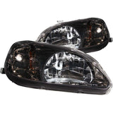 ANZO 1999-2000 Honda Civic Crystal Headlights Gun-Metal Gray ANZO Headlights  AXOPROS