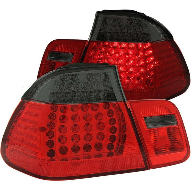 ANZO 1999-2001 BMW 3 Series E46 LED Taillights Red/Smoke 2pc ANZO Tail Lights  AXOPROS