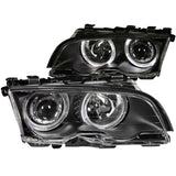 ANZO 1999-2001 BMW 3 Series E46 Projector Headlights w/ Halo Black ANZO Headlights  AXOPROS