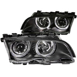 ANZO 1999-2001 BMW 3 Series E46 Projector Headlights w/ Halo Black ANZO Headlights  AXOPROS