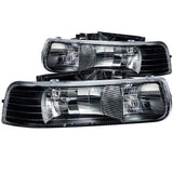 ANZO 1999-2002 Chevrolet Silverado 1500 Crystal Headlights Black ANZO Headlights  AXOPROS