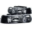 ANZO 1999-2002 Chevrolet Silverado 1500 Crystal Headlights Black ANZO Headlights  AXOPROS