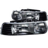 ANZO 1999-2002 Chevrolet Silverado 1500 Crystal Headlights Black ANZO Headlights  AXOPROS