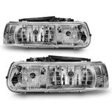ANZO 1999-2002 Chevrolet Silverado 1500 Crystal Headlights Chrome ANZO Headlights  AXOPROS