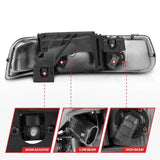 ANZO 1999-2002 Chevrolet Silverado 1500 Crystal Headlights Chrome ANZO Headlights  AXOPROS