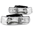 ANZO 1999-2002 Chevrolet Silverado 1500 Crystal Headlights Chrome ANZO Headlights  AXOPROS
