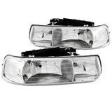 ANZO 1999-2002 Chevrolet Silverado 1500 Crystal Headlights Chrome ANZO Headlights  AXOPROS