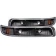 ANZO 1999-2002 Chevrolet Silverado 1500 Euro Parking Lights Black w/ Amber Reflector ANZO Lights Corner  AXOPROS