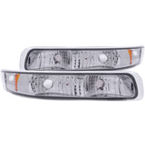 ANZO 1999-2002 Chevrolet Silverado 1500 Euro Parking Lights Chrome w/ Amber Reflector - AXOPROS