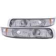 ANZO 1999-2002 Chevrolet Silverado 1500 Euro Parking Lights Chrome w/ Amber Reflector - AXOPROS