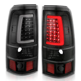 ANZO 1999-2002 Chevy Silverado 1500 LED Taillights Plank Style Black w/Clear Lens ANZO Tail Lights  AXOPROS