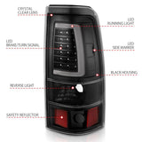 ANZO 1999-2002 Chevy Silverado 1500 LED Taillights Plank Style Black w/Clear Lens ANZO Tail Lights  AXOPROS