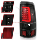 ANZO 1999-2002 Chevy Silverado 1500 LED Taillights Plank Style Black w/Clear Lens ANZO Tail Lights  AXOPROS