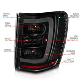 ANZO 1999-2004 Jeep Grand Cherokee LED Tail Lights w/ Light Bar Black Housing Smoke Lens ANZO Tail Lights  AXOPROS